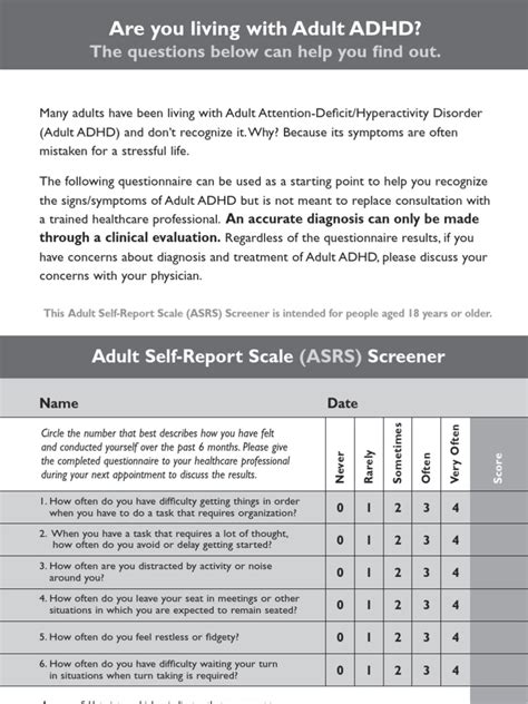 how hard to pass adhd test|adult adhd test.